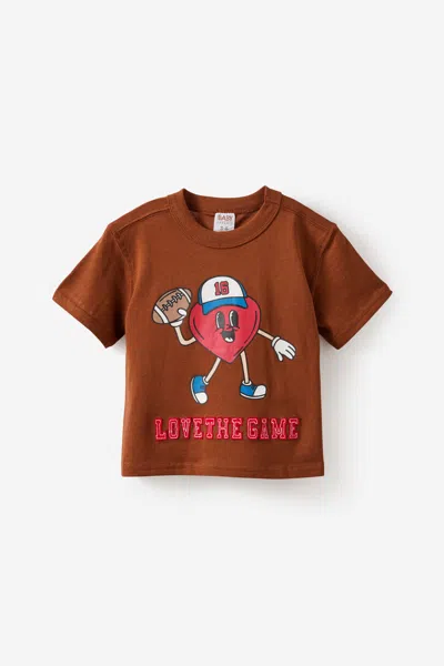 Cotton On Kids' Baby Essential Short Sleeve Graphic Tee In Brown