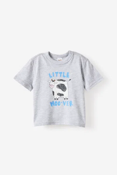 Cotton On Kids' Baby Essential Short Sleeve Graphic Tee In Gray
