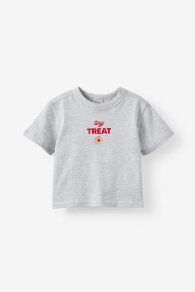 Cotton On Baby Essential Short Sleeve Graphic Tee In Gray