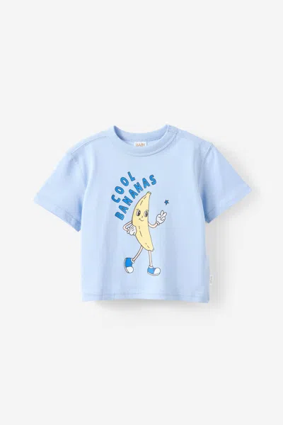 Cotton On Kids' Baby Essential Short Sleeve Graphic Tee In Blue