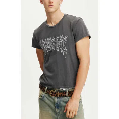 Cotton On Baby Graphic T-shirt In Faded Slate Monokrome