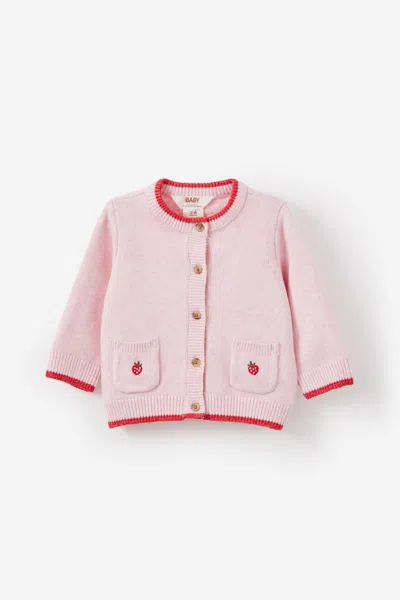 Cotton On Kids' Baby Organic Blend Knit Cardigan In Pink