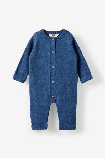 Cotton On Kids' Baby Organic Knit Blend Long Sleeve All In One In Brown