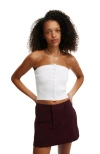 Cotton On Baby Rib Button Bandeau In White