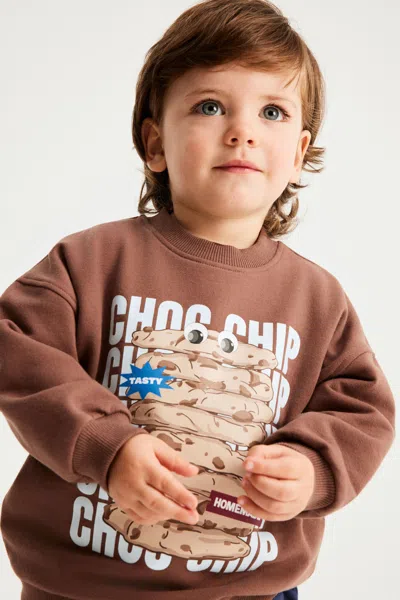 Cotton On Kids' Baby Sweater In Light Brown/choc Chip