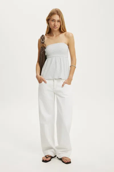 Cotton On Babydoll Tube In Grey Marle