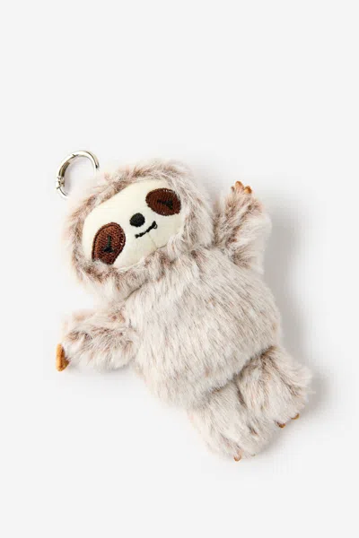 Cotton On Bag Charm In Plush Sloth