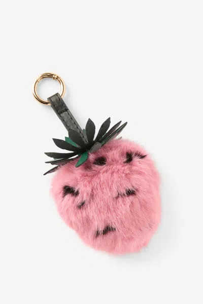Cotton On Bag Charm In Plush Strawberry