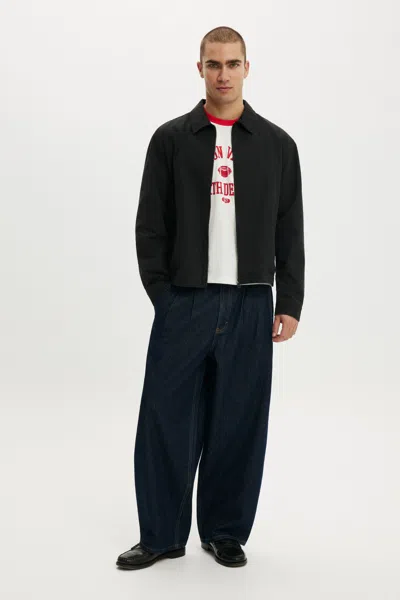 Cotton On Baggy Barrel Jean In Pleat Shutter Blue