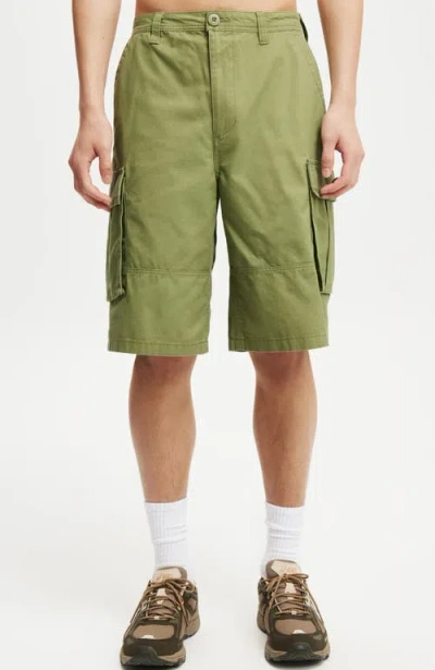 Cotton On Baggy Cargo Short In Military Twill