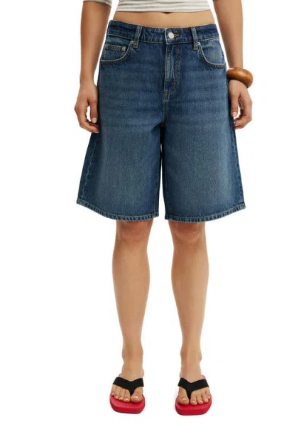 Cotton On Baggy Denim Short In Blue
