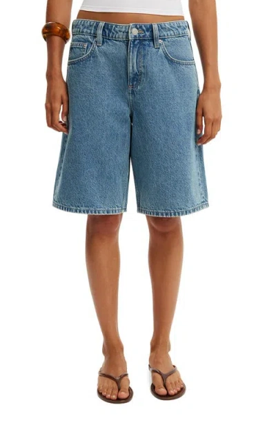 Cotton On Baggy Denim Short In Blue