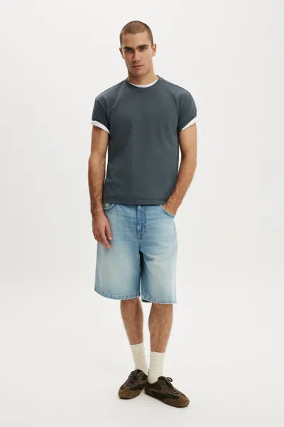 Cotton On Baggy Denim Short In Blue