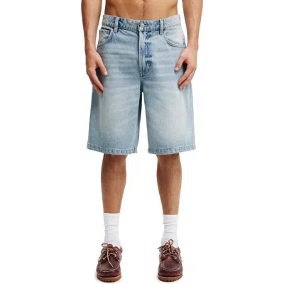Cotton On Baggy Denim Short In Vision Blue