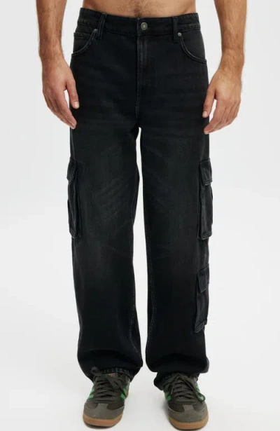 Cotton On Men's Baggy Jean In Cargo Faded Black
