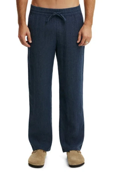 Cotton On Baggy Linen Pant In Blue
