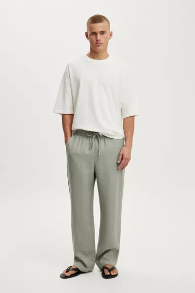 Cotton On Baggy Linen Pant In Military