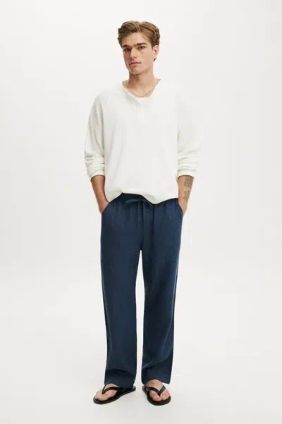 Cotton On Baggy Linen Pant In Navy