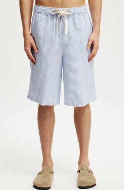 Cotton On Baggy Linen Short In Blue