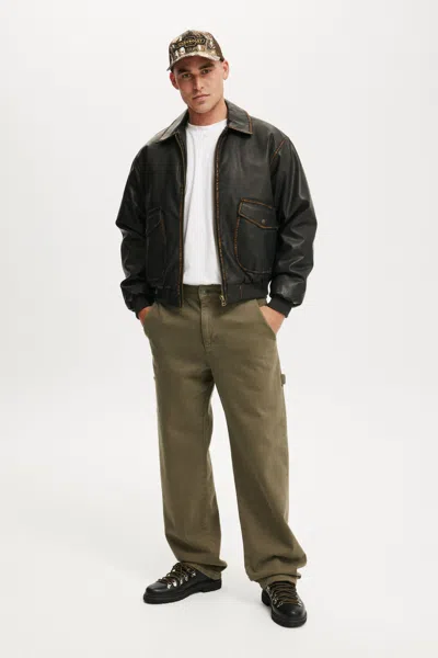 Cotton On Baggy Worker Pant In Military