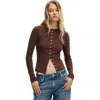 Cotton On Bailey Button Detail Cardi In Brown