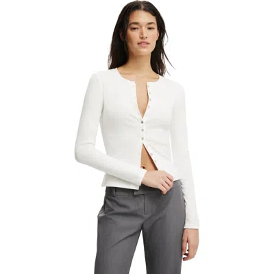 Cotton On Bailey Button Detail Cardi In White