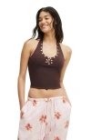 Cotton On Bailey Button Halter In Brown