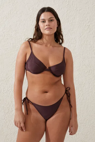 Cotton On Balconette Bra Bikini Top In Willow Brown Shimmer