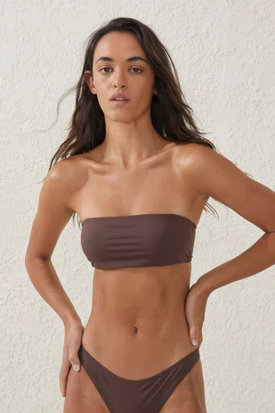 Cotton On Bandeau Bikini Top In Brown