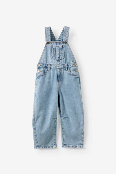 Cotton On Kids' Barrel Leg Denim Overall In Blue