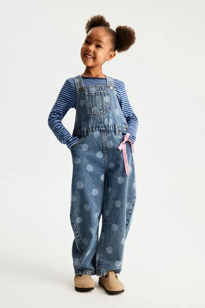 Cotton On Kids' Barrel Leg Denim Overall In Blue