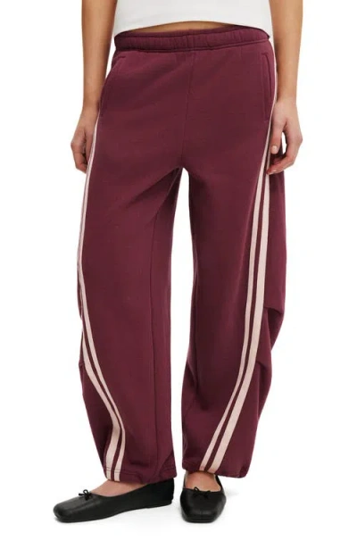 Cotton On Barrel Leg Sweatpant In Sour Cherry Taping