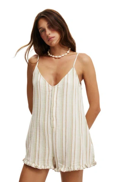 Cotton On Beach Romper In Retro Stripe
