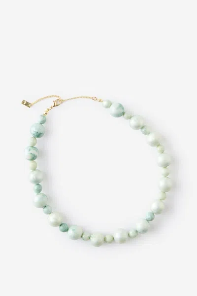 Cotton On Beaded Necklace In Mint Green Beads