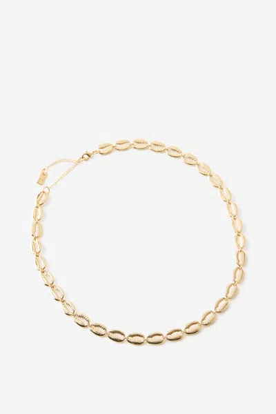 Cotton On Beaded Necklace In Gold