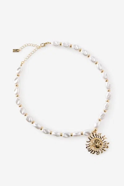 Cotton On Beaded Necklace In Up Gold Heart Sun Pearl