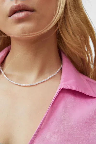 Cotton On Beaded Necklace In Up Gold Pearl