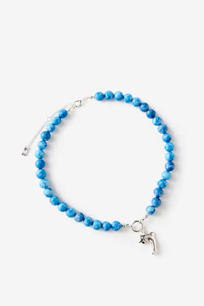 Cotton On Beaded Necklace In Up Silver Blue Dolphin