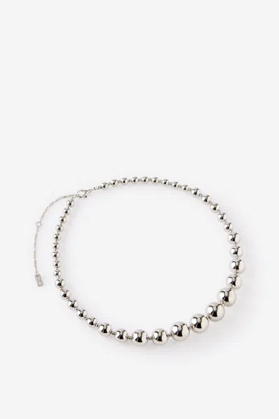 Cotton On Beaded Necklace In Up Silver Rhodium Bead