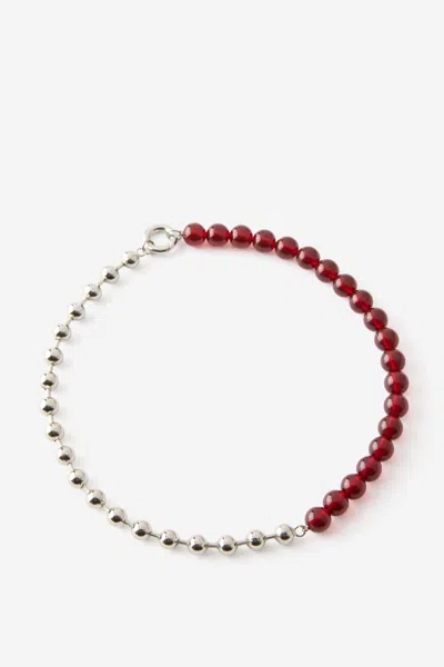 Cotton On Beaded Necklace In Burgundy