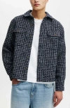 Shop Cotton On Beckley Overshirt In Navy Grid
