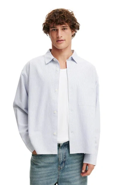 Cotton On Bedford Long Sleeve Shirt In Blue