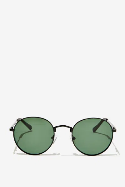 Cotton On Bellbrae Polarized Sunglasses In Black/black/green