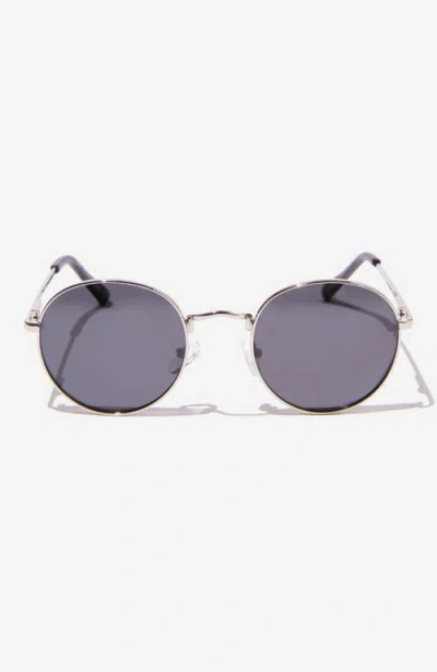 Cotton On Bellbrae Polarized Sunglasses In Silver Matte Black Smoke