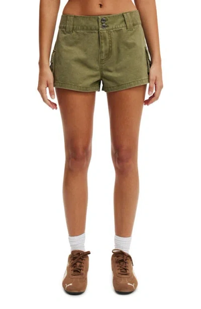 Cotton On Benny Cargo Micro Short In Washed Cactus Green