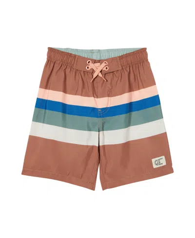 Cotton On Kids' Big Boys Bobby Pull On Boardshorts In Brown