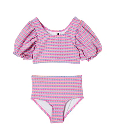 Cotton On Kids' Big Girls Pepper Swimwear Two Piece In Multi Stripe