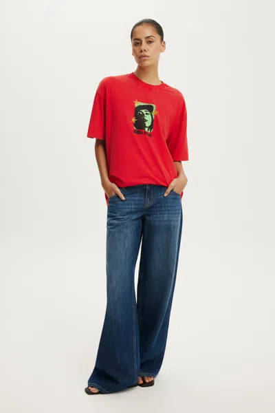 Cotton On Billie Eilish Music Boxy Graphic Tee In Red