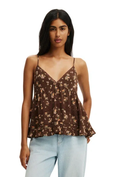 Cotton On Billie Lace Babydoll Cami In Brown