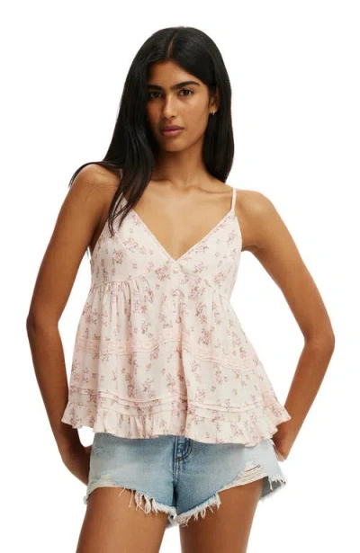 Cotton On Billie Lace Babydoll Cami In Neutral